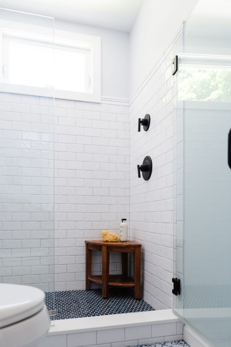 Bathroom remodel, tiled shower