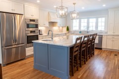 Blue and White Kitchen Cabinets