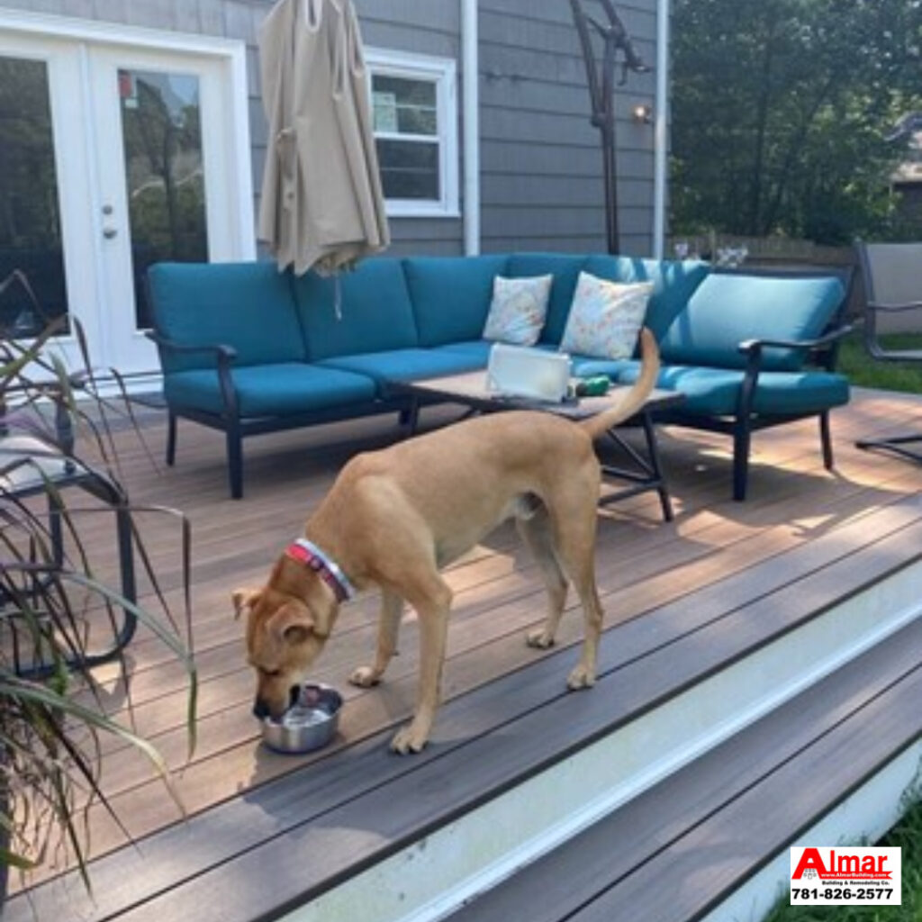 his deck space is where the family spends time with children and their puppy. They have made this space so homey. They equipped it with a grill to spend family time eating meals outside together.