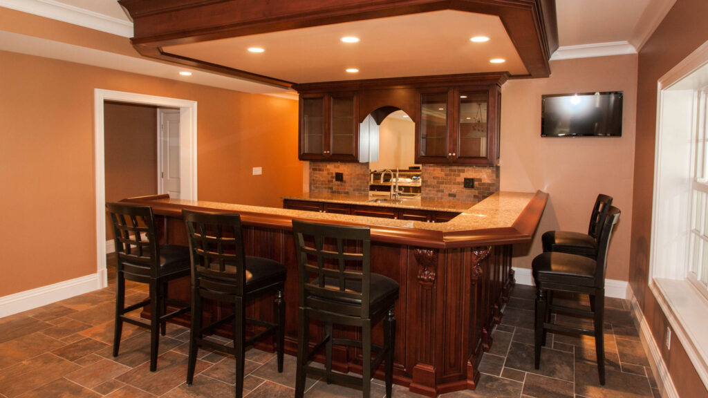 Full custom bar in finished basement