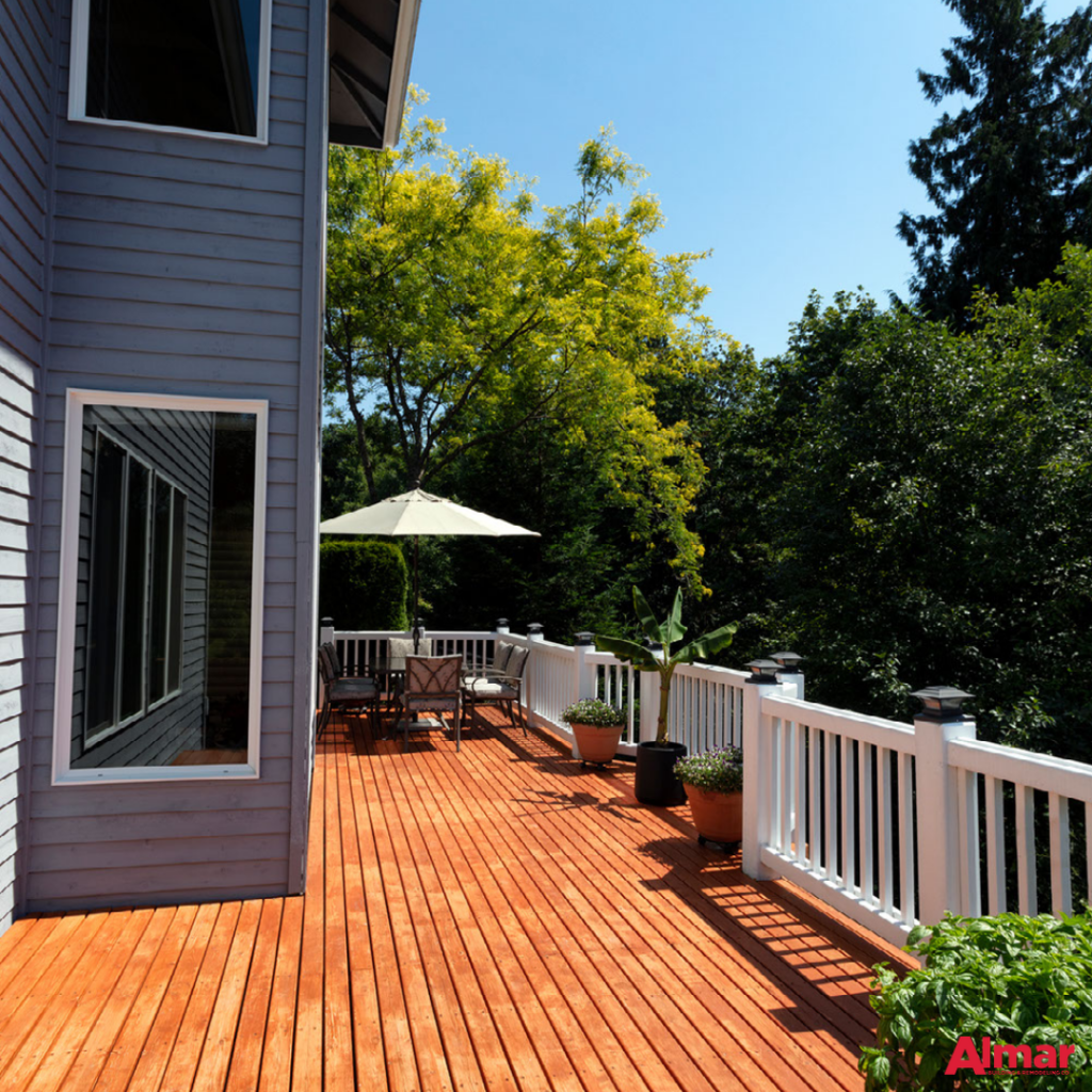 Deck Railings with solar light caps