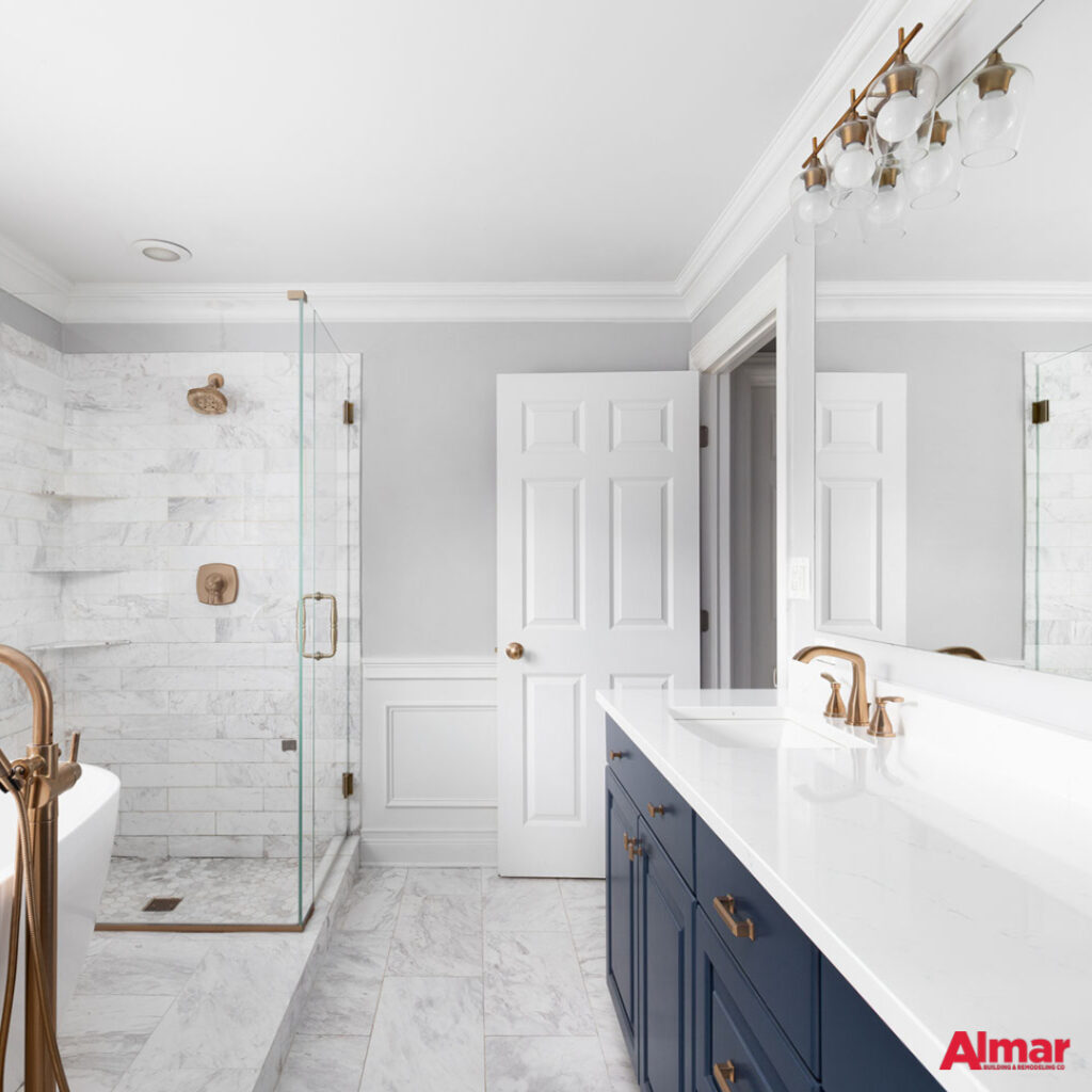 Bath remodel with Custom tile shower, soaking tub