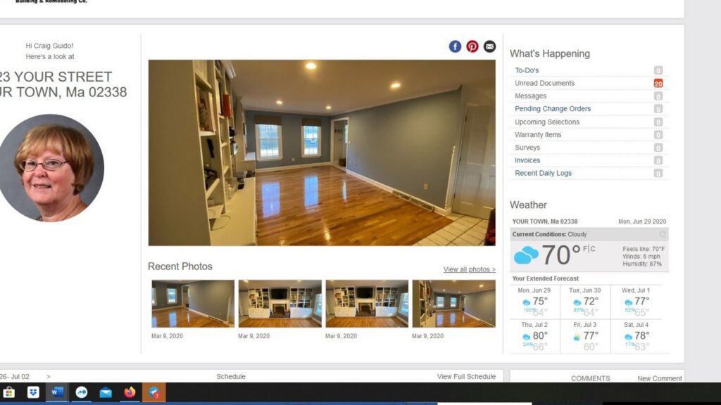 Almar's Buildertrend Home page