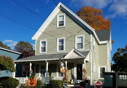 Home with new vinyl siding.